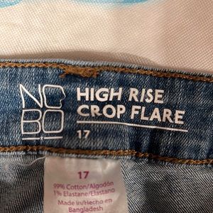 NOBO High Rise Crop Flare Distressed pants